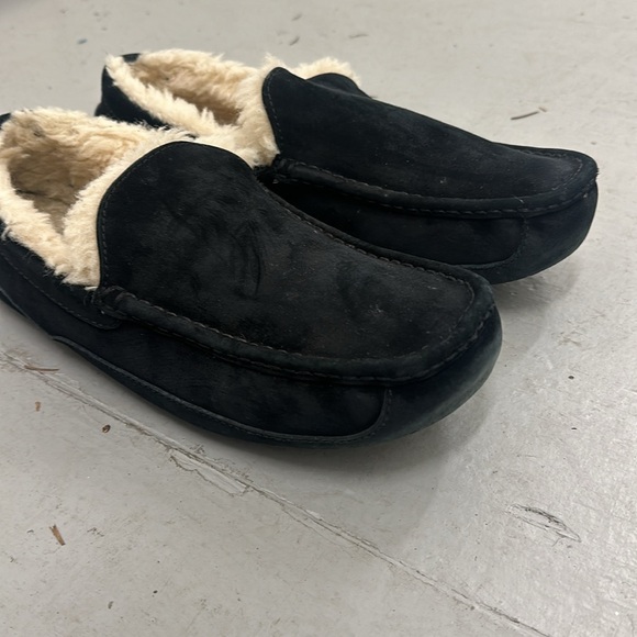 Ugg Suede slippers men’s size 12 black - Picture 3 of 12